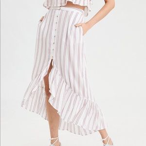 American Eagle Red Striped Skirt